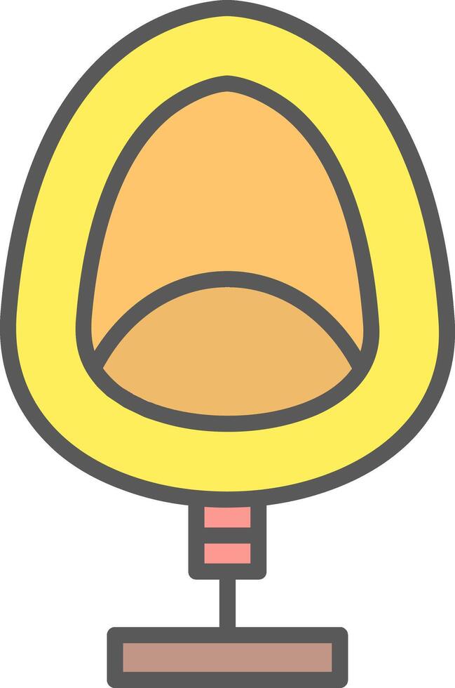 Egg Chair Line Filled Light Icon vector