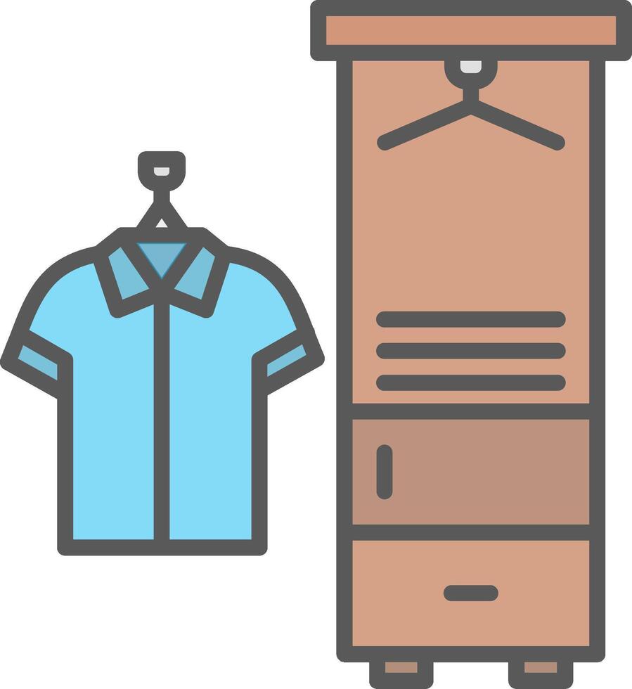 Coat Rack Line Filled Light Icon vector