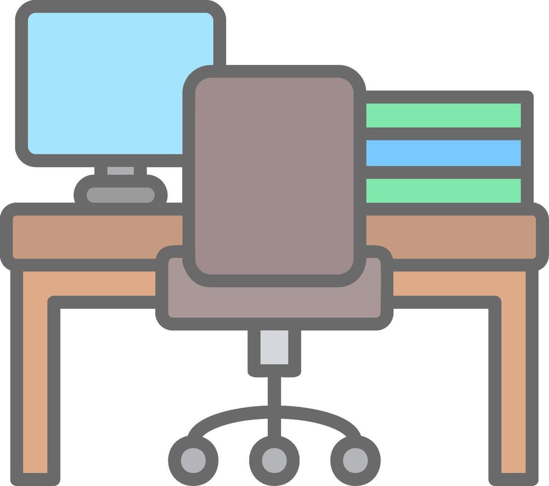 Workspace Line Filled Light Icon vector