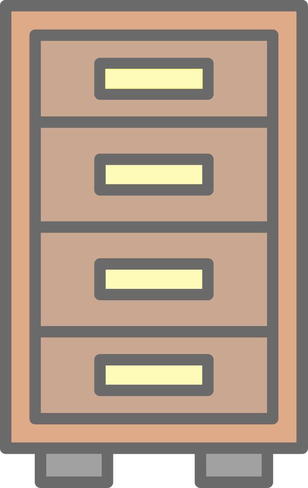 Cabinet Line Filled Light Icon vector
