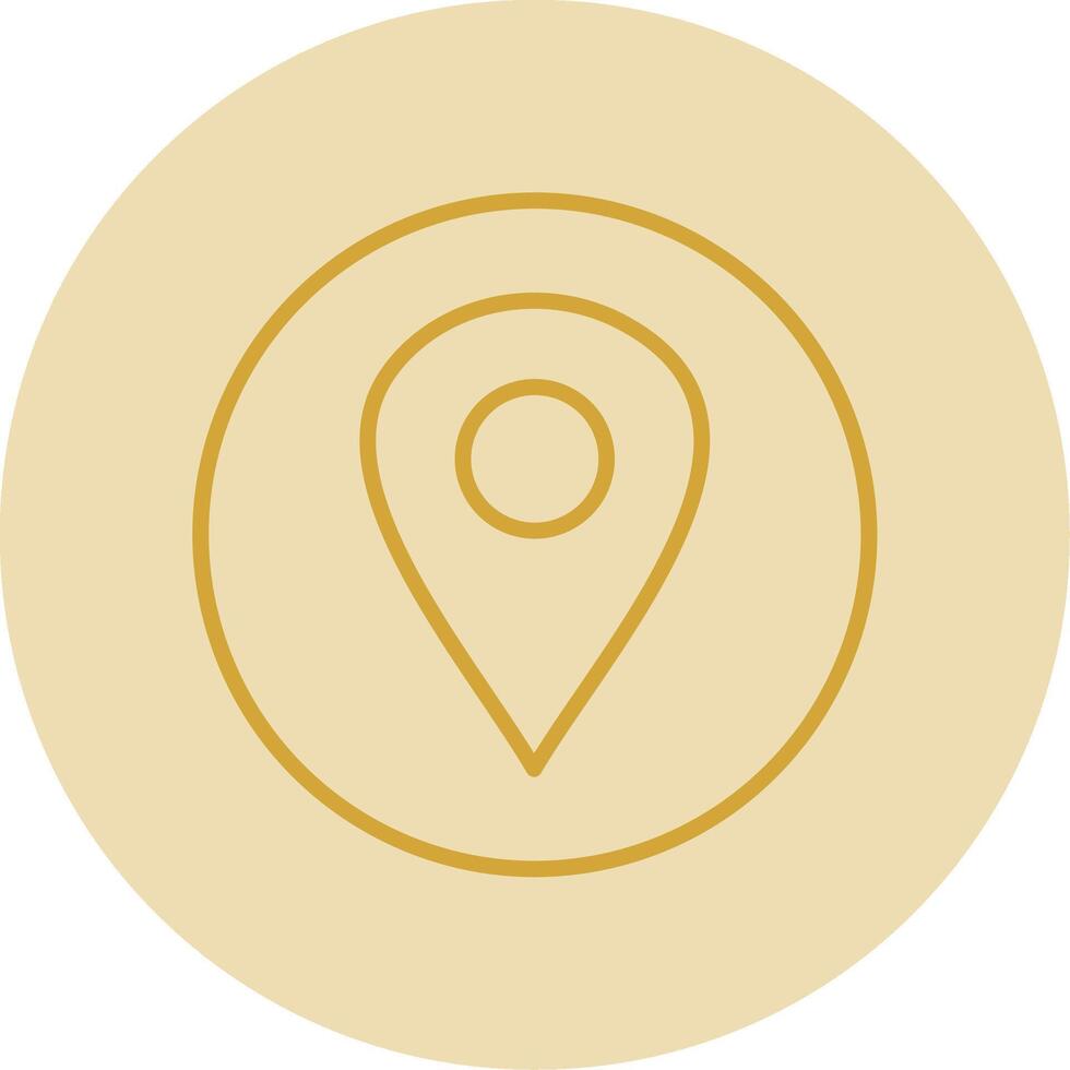 Location Line Yellow Circle Icon vector