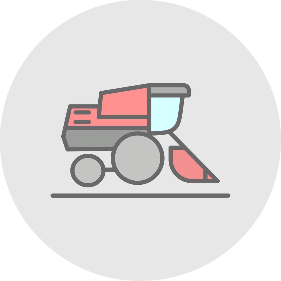 Harvester Line Filled Light Icon vector