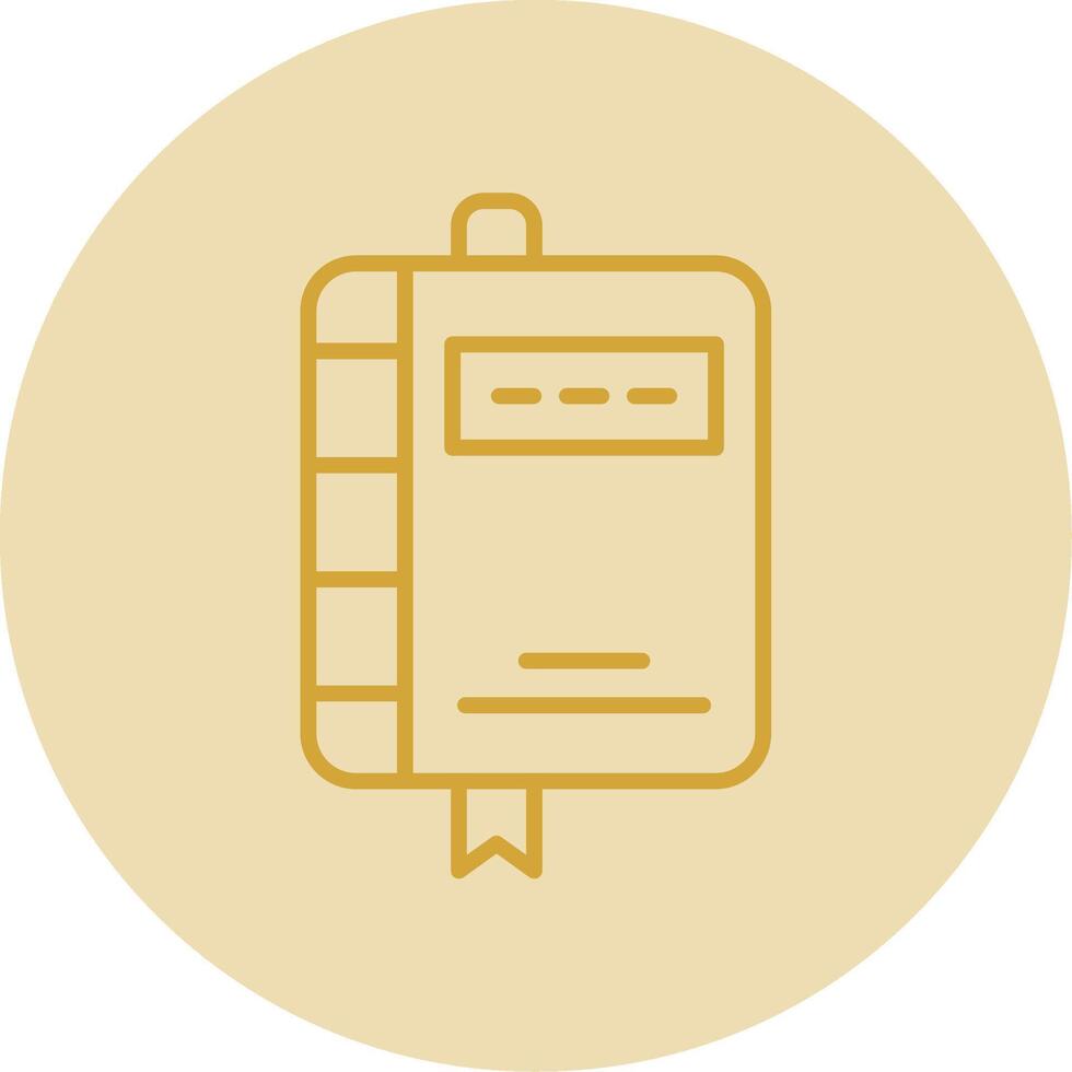 Note Book Line Yellow Circle Icon vector