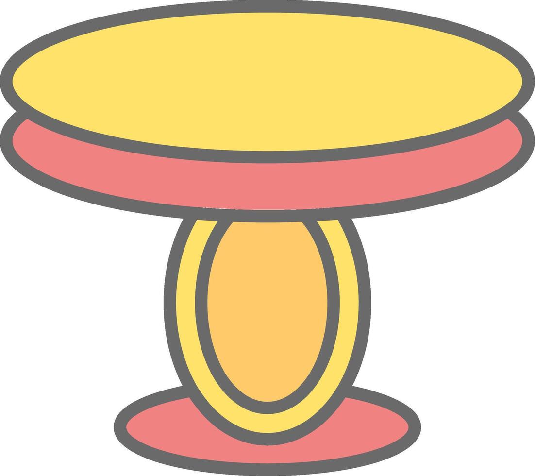 Dining Table Line Filled Light Icon vector