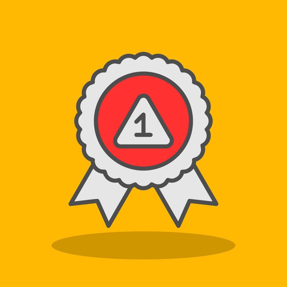 Award Filled Shadow Icon vector