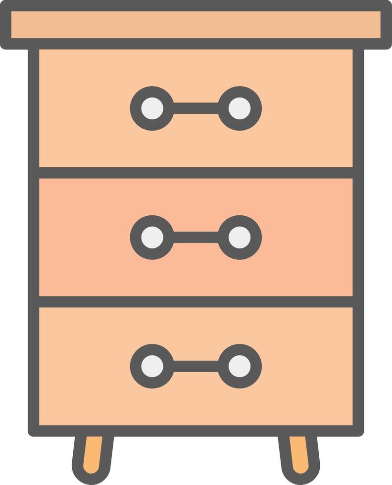 Drawers Line Filled Light Icon vector