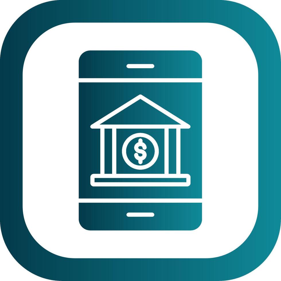 Banking App Glyph Gradient Corner Icon vector