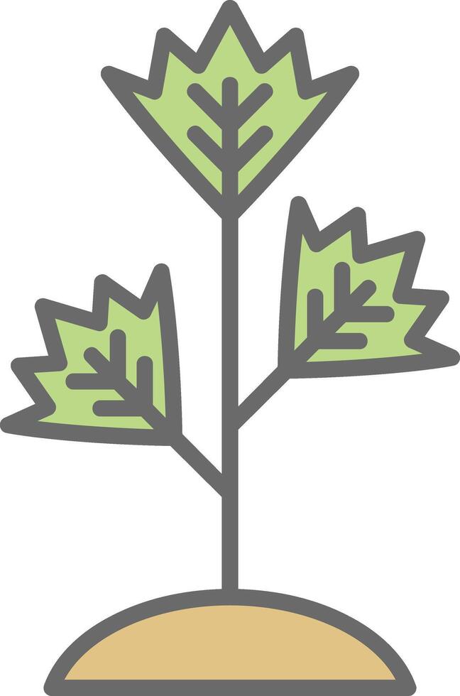 Parsley Line Filled Light Icon vector