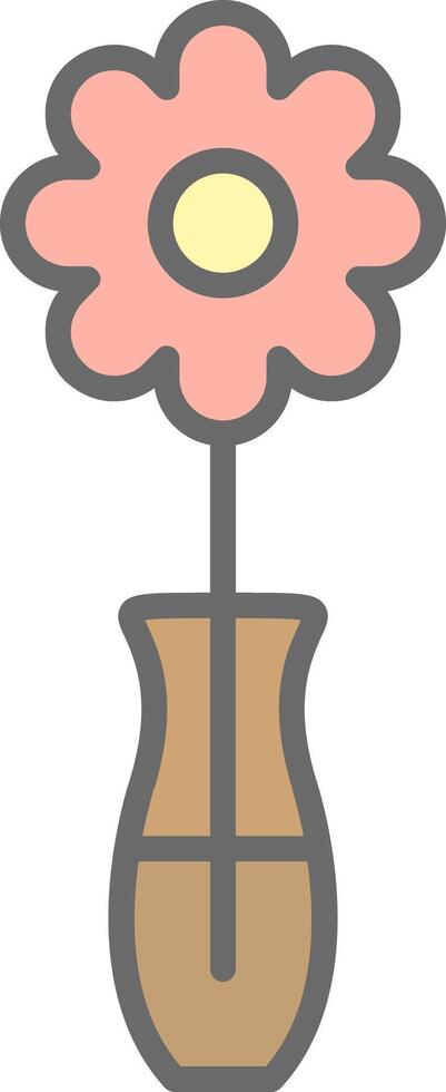 Flower Line Filled Light Icon vector