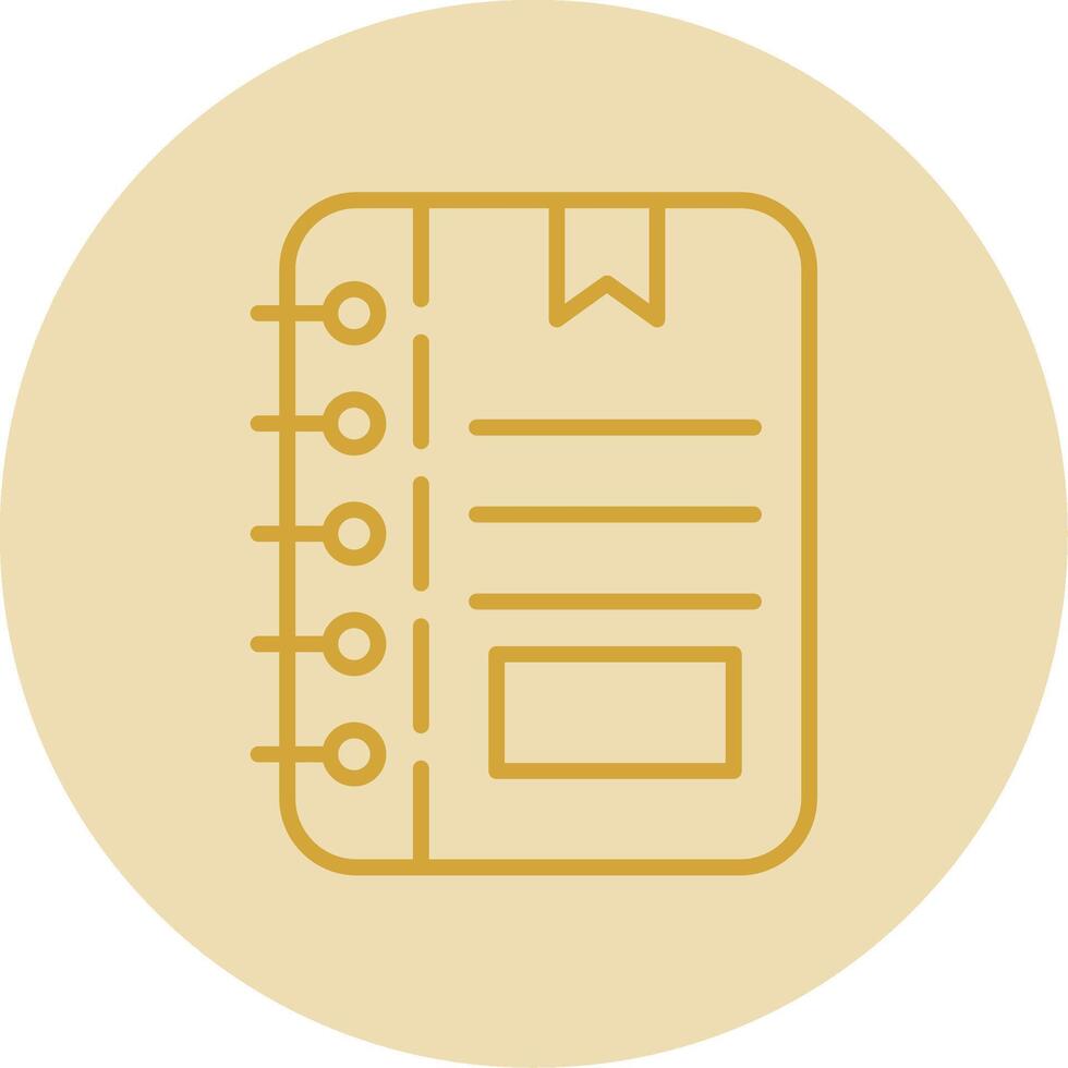 Note Line Yellow Circle Icon vector