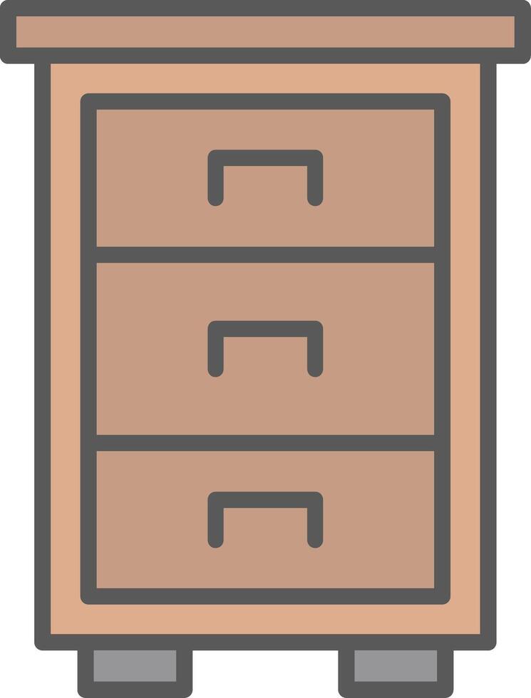 Drawers Line Filled Light Icon vector