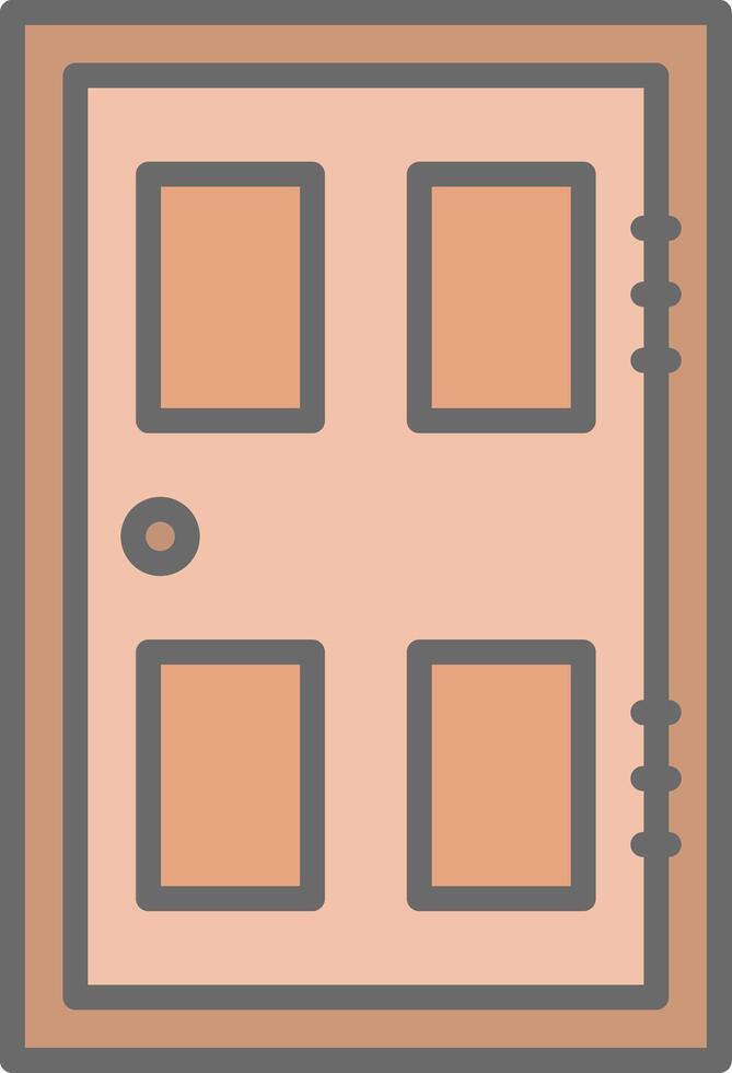 Door Line Filled Light Icon vector
