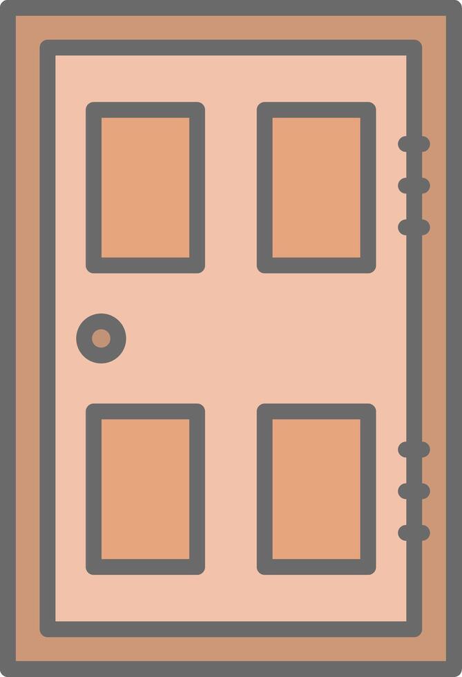 Door Line Filled Light Icon vector