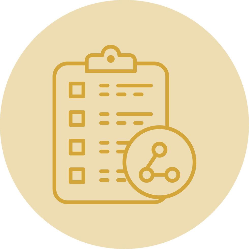 Checklist Line Yellow Circle Icon vector