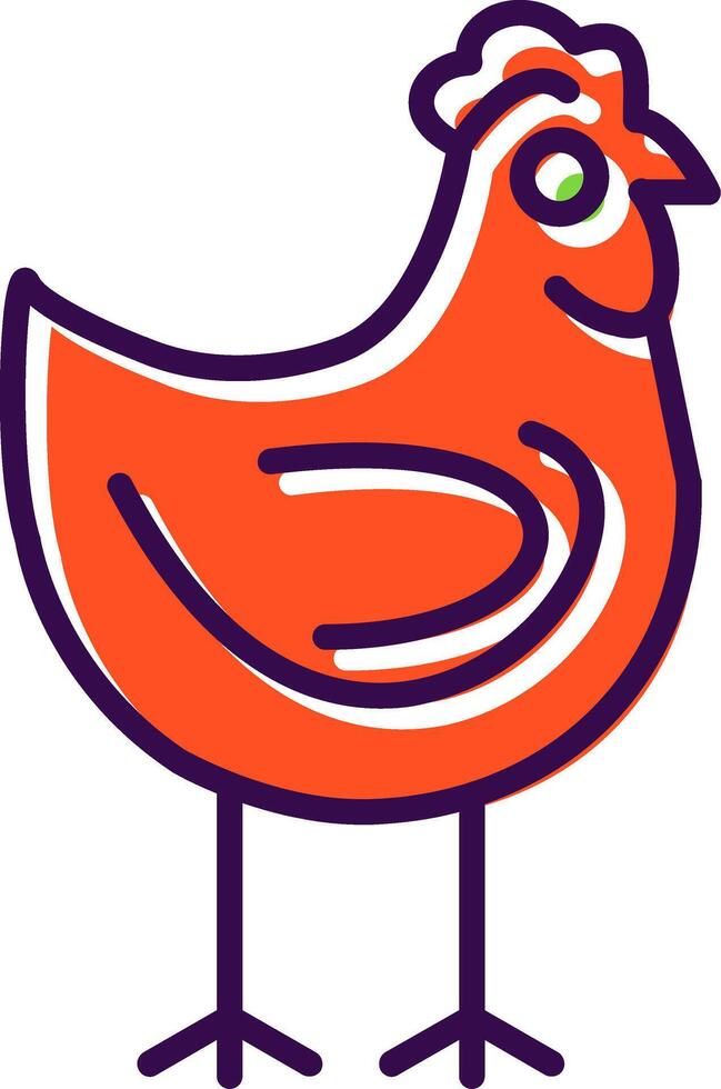 Chicken filled Design Icon vector