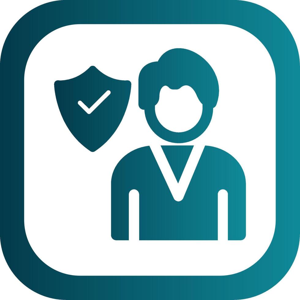 Employee Insurance Glyph Gradient Corner Icon vector