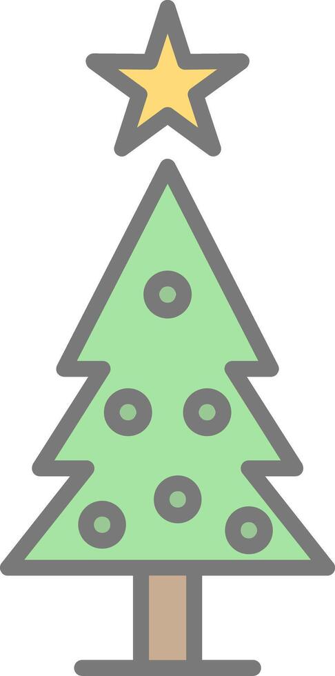 Christmas Tree Line Filled Light Icon vector