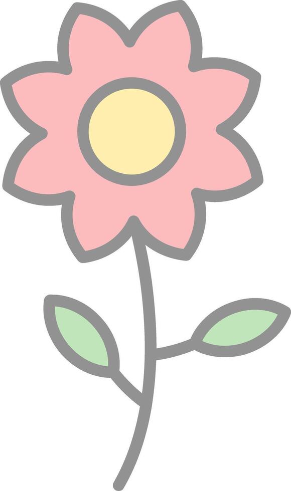 Flower Line Filled Light Icon vector