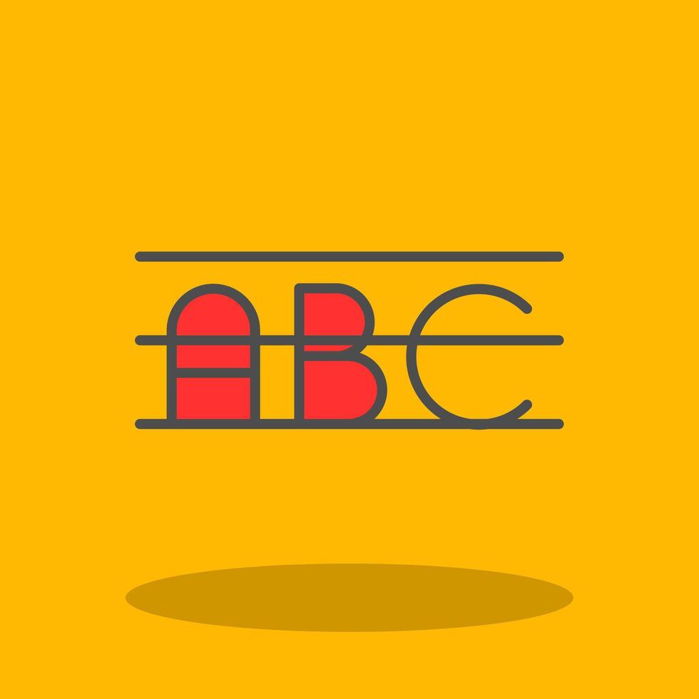 alfabeto lleno sombra icono vector