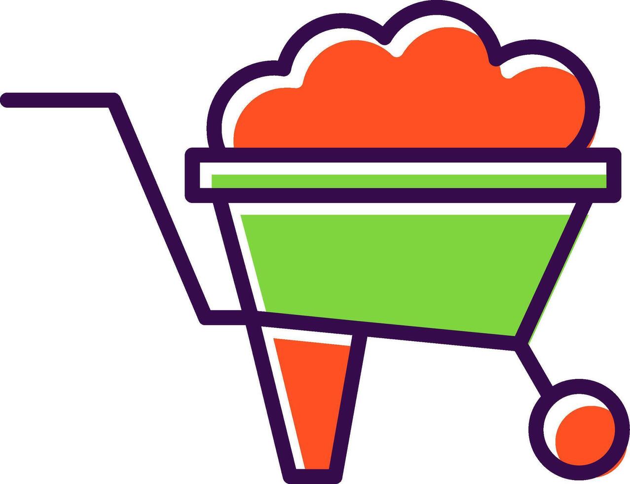 Wheelbarrow filled Design Icon vector