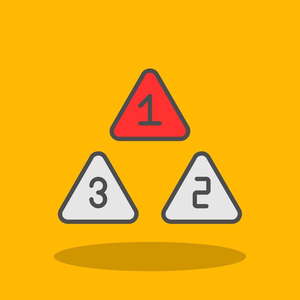 Numbers Filled Shadow Icon vector