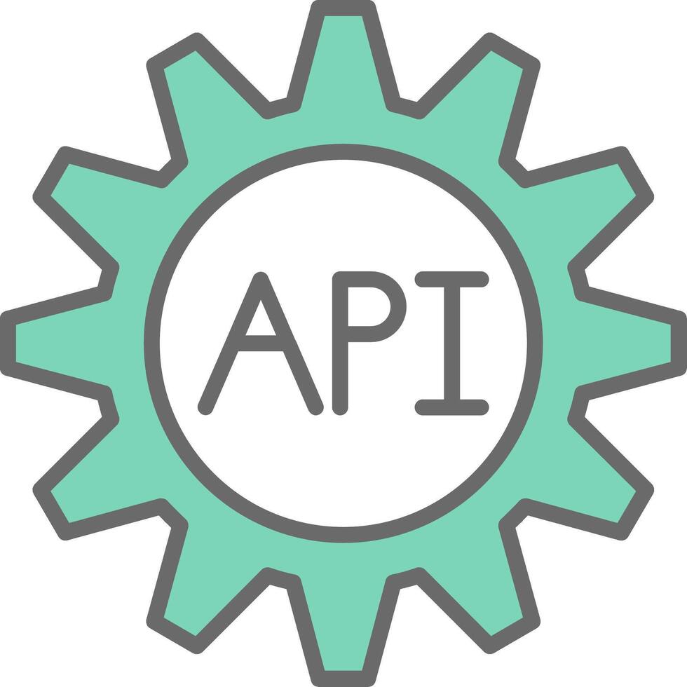 Api Line Filled Light Icon vector
