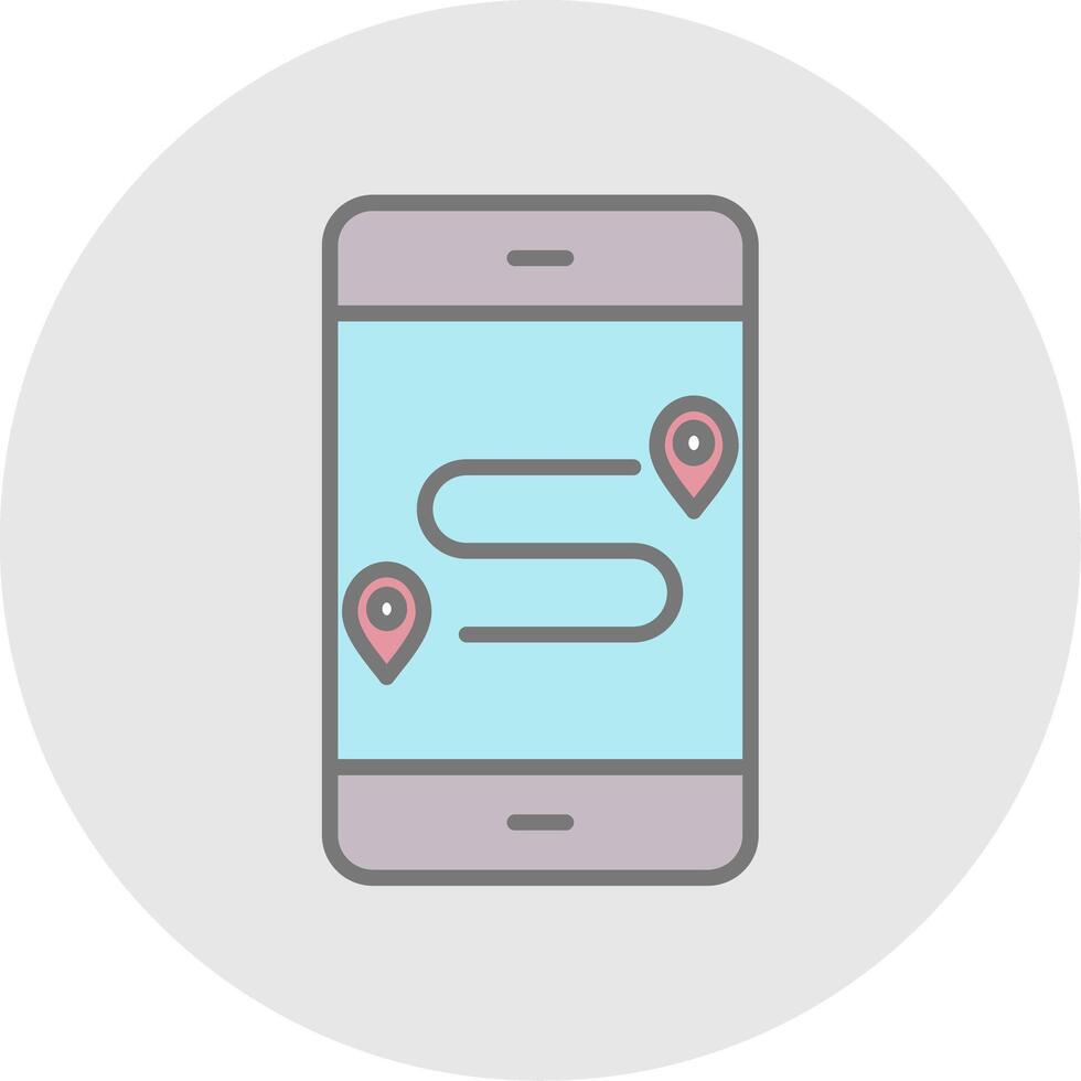 GpS Line Filled Light Icon vector