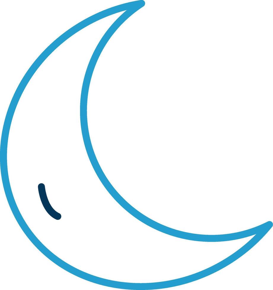 Moon Line Blue Two Color Icon vector
