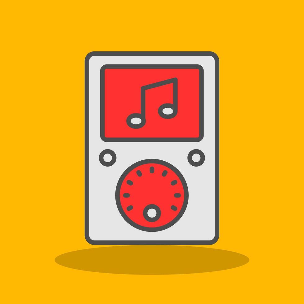 Music Player Filled Shadow Icon vector