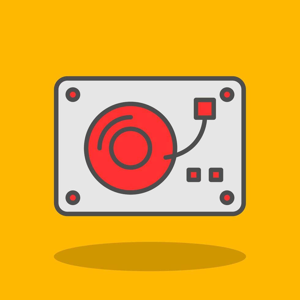 Turntable Filled Shadow Icon vector