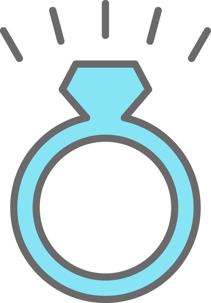 Diamond Ring Line Filled Light Icon vector
