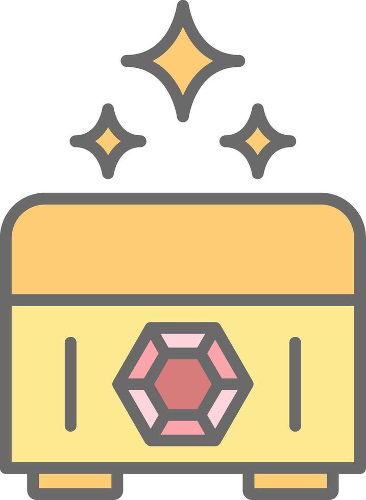 Treasure Chest Line Filled Light Icon vector