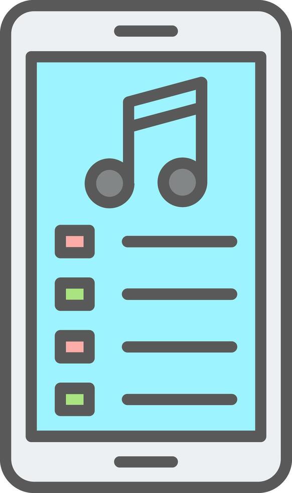 Mobile App Line Filled Light Icon vector