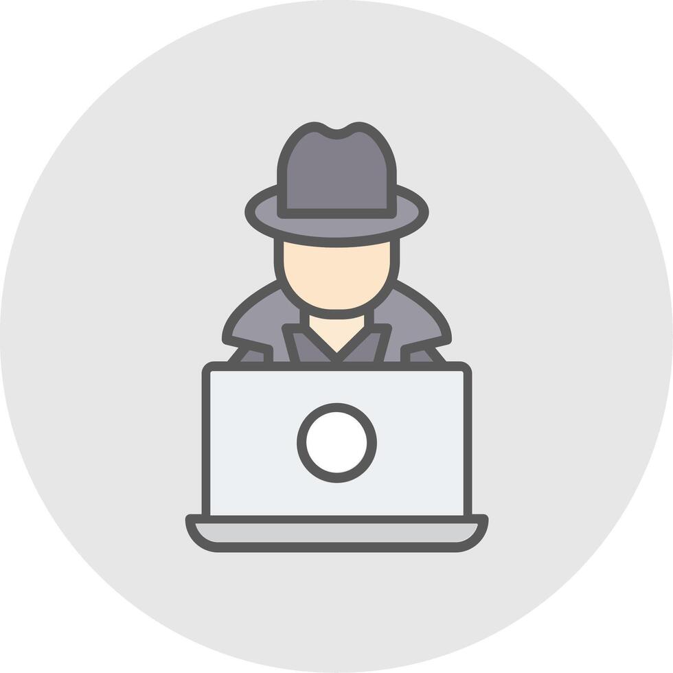 Hacker Line Filled Light Icon vector