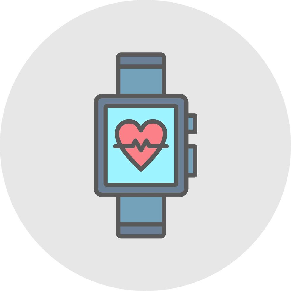 Smart Watch Line Filled Light Icon vector