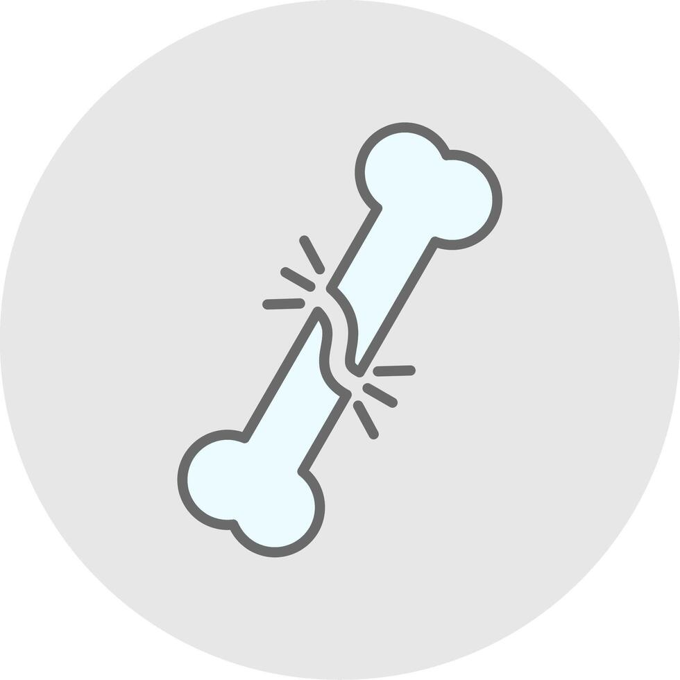 Broken Bone Line Filled Light Icon vector