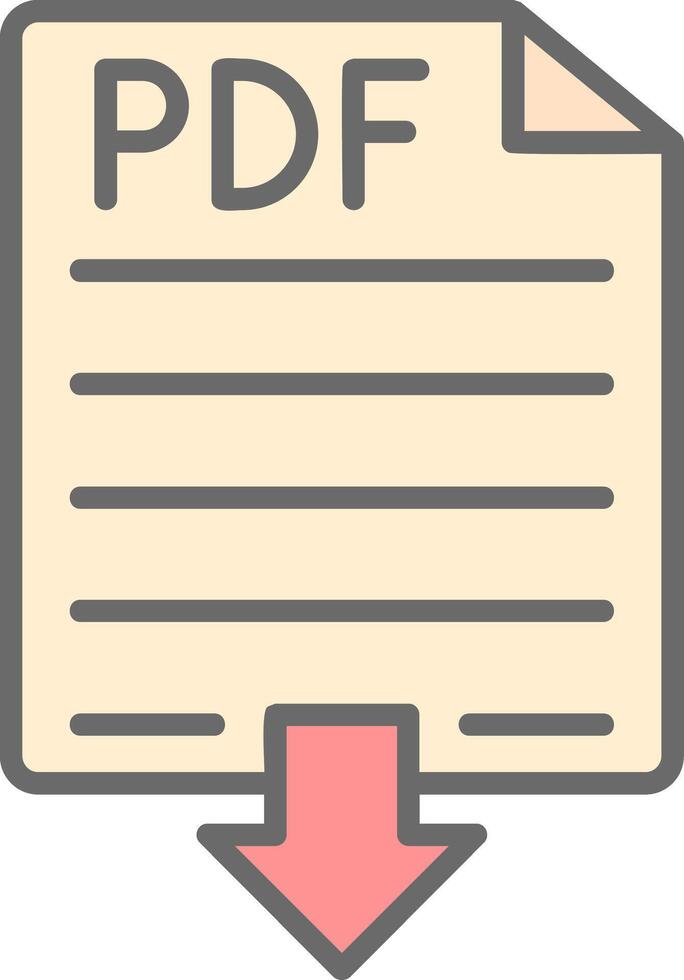 Pdf Line Filled Light Icon vector