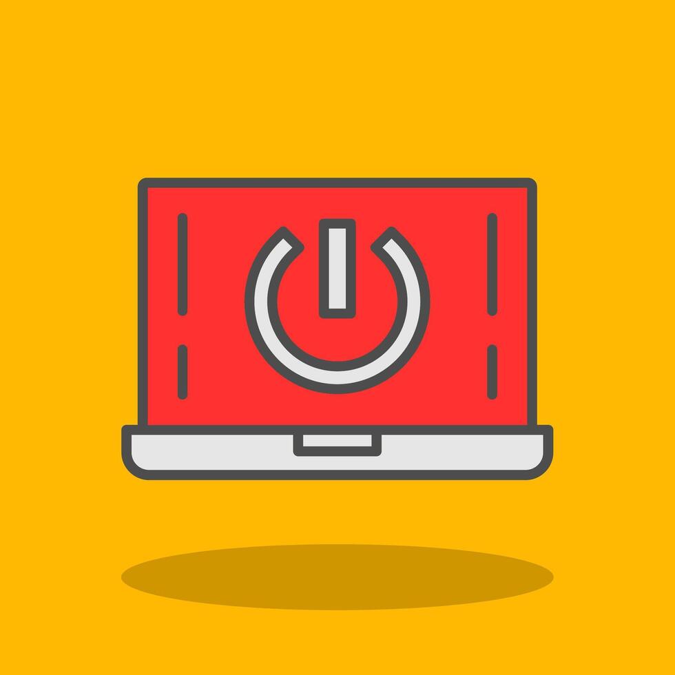 Start Button Filled Shadow Icon vector