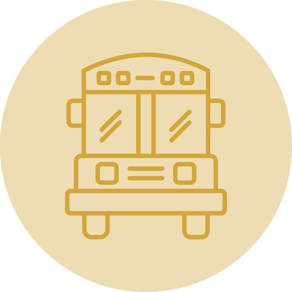 colegio autobús línea amarillo circulo icono vector