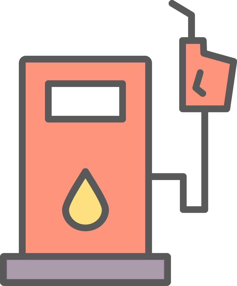 Petrol Station Line Filled Light Icon vector