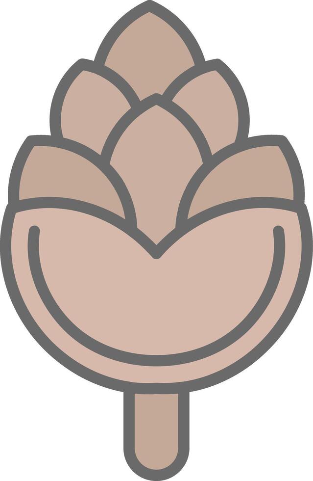 Pine Cone Line Filled Light Icon vector