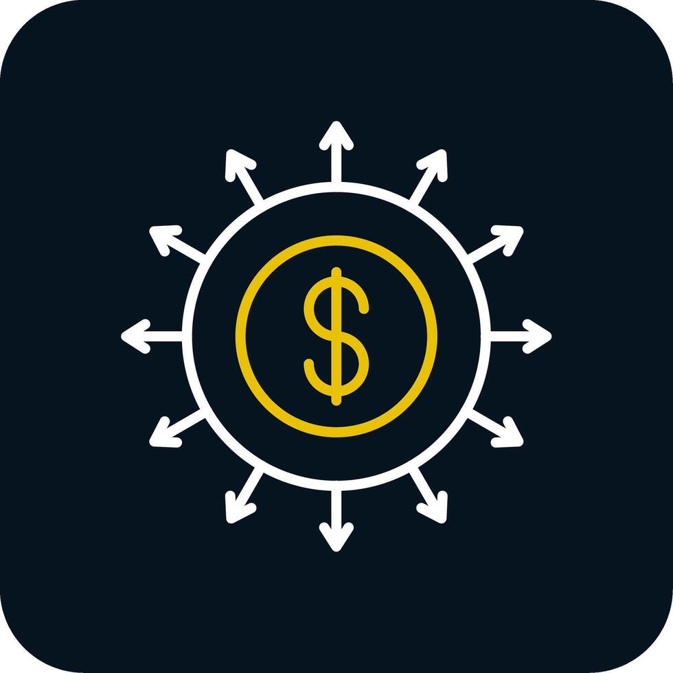 Budget Spending Line Yellow White Icon vector
