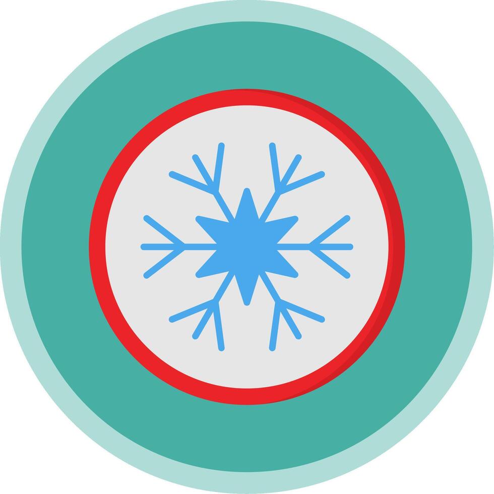 Snowflake Flat Multi Circle Icon vector