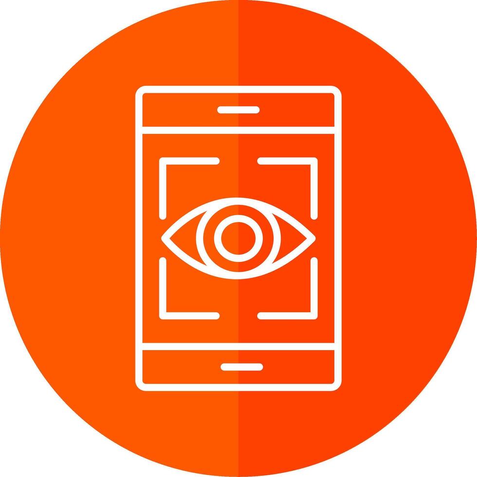 Eye Recognition Line Red Circle Icon vector
