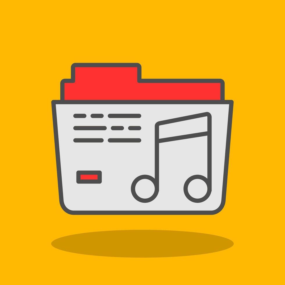 music Filled Shadow Icon vector