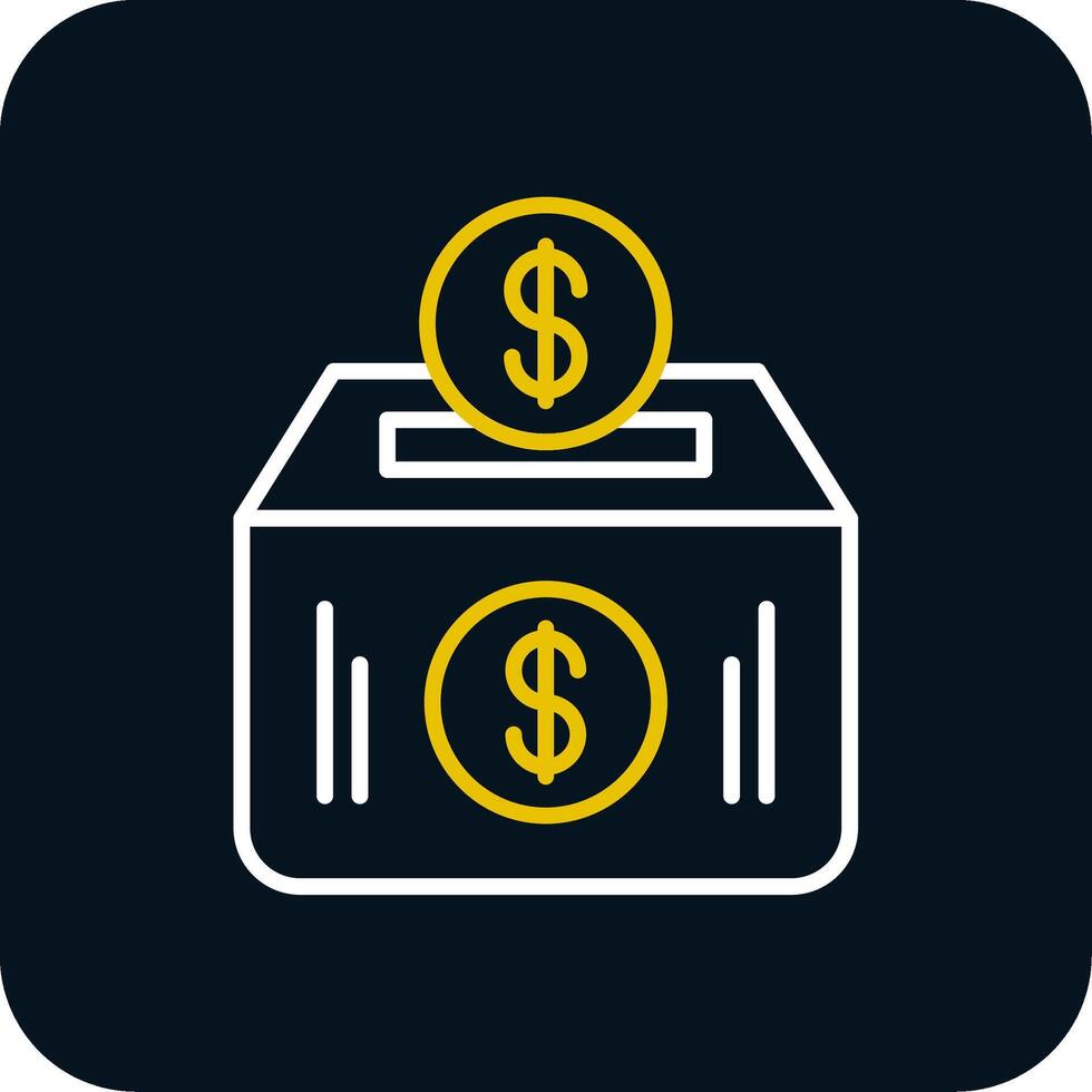 Money Box Line Red Circle Icon vector