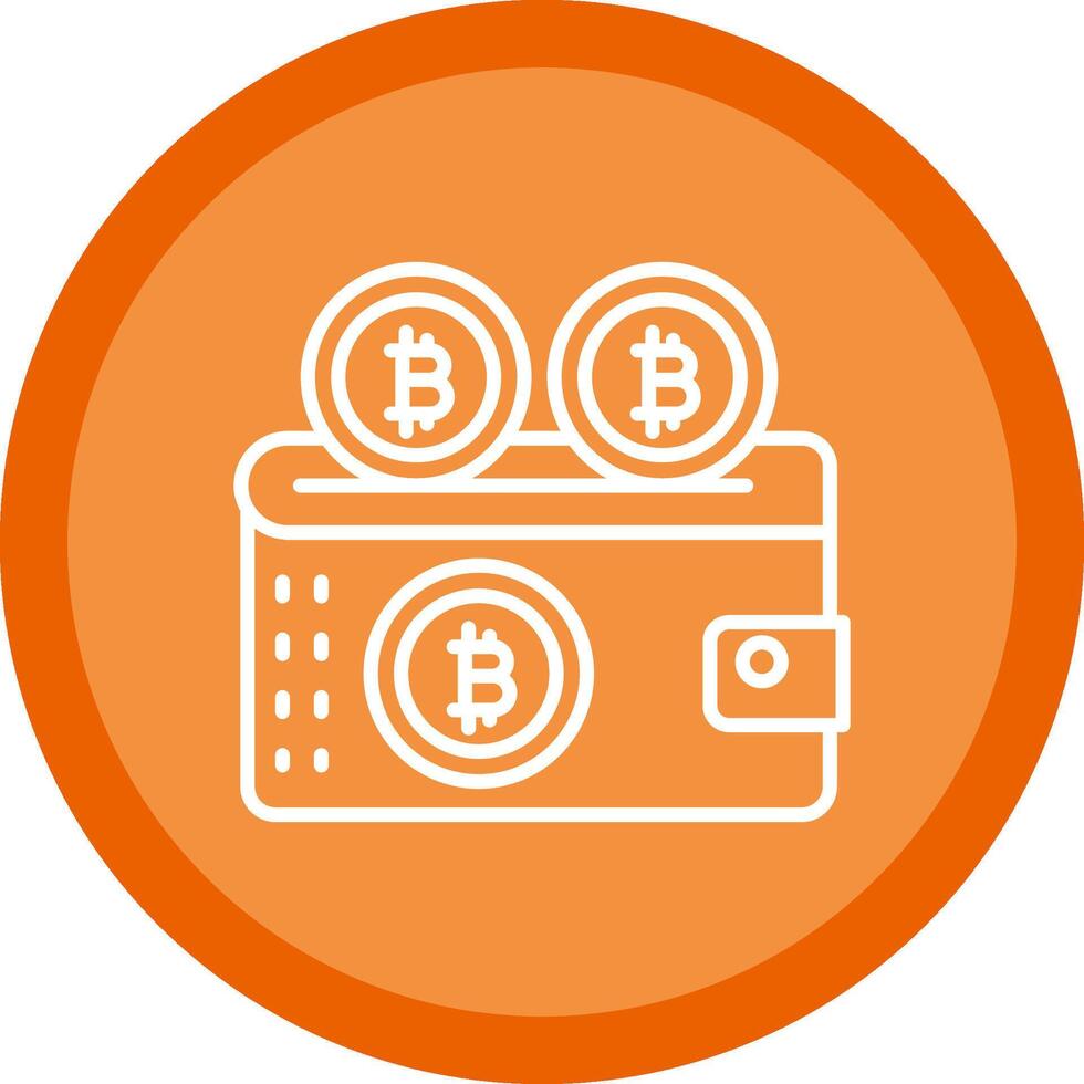 Bitcoin Wallet Line Multi Circle Icon vector