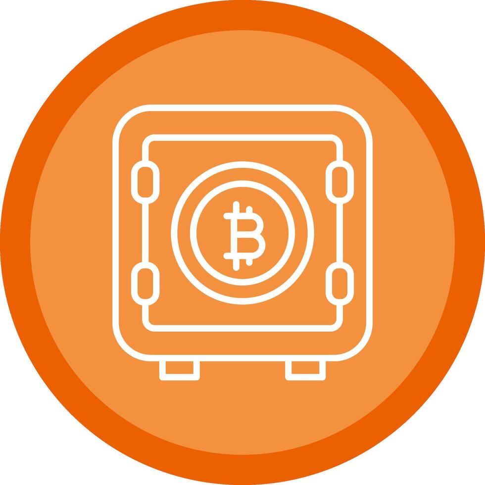 Bitcoin Storage Line Multi Circle Icon vector