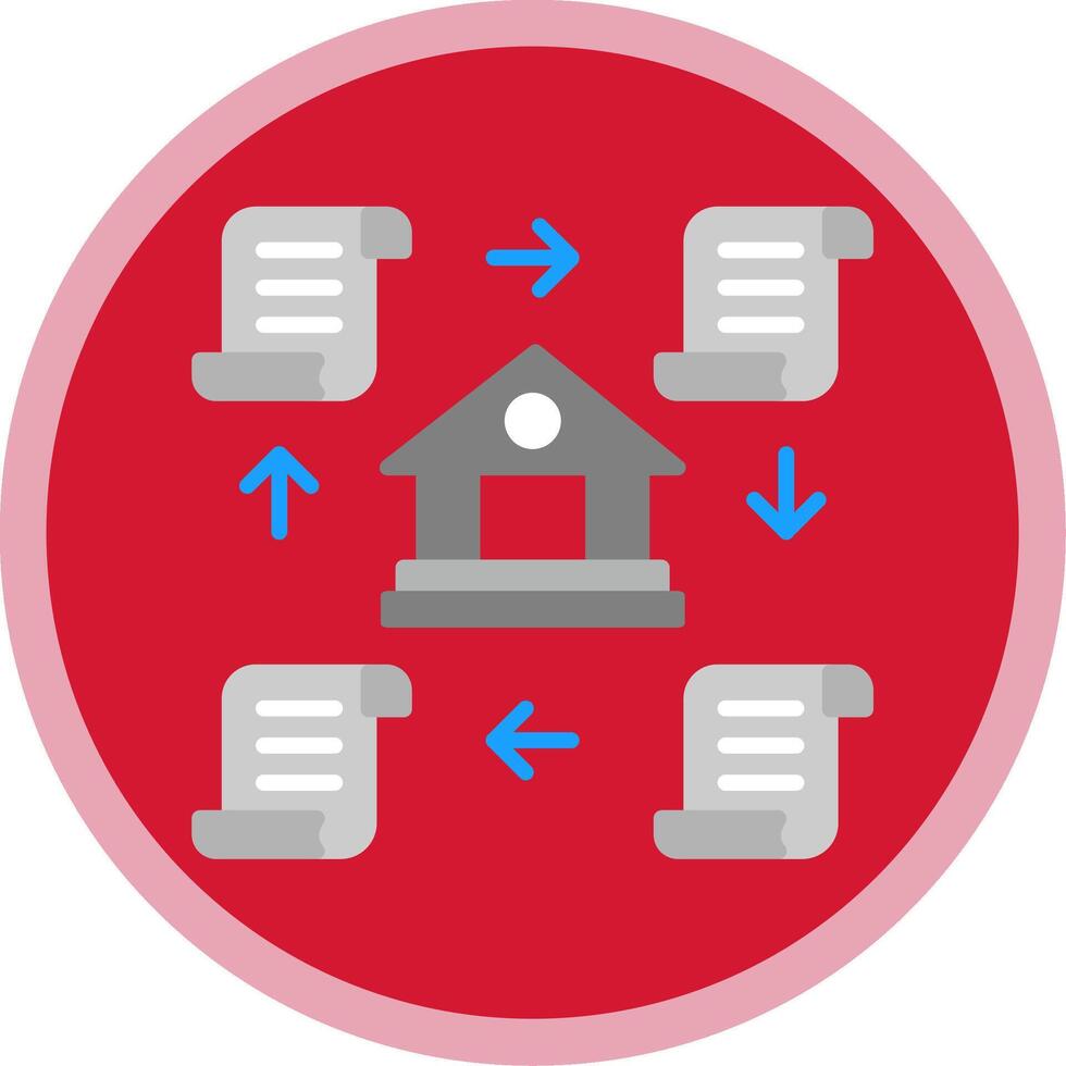 Distributed Ledger Flat Multi Circle Icon vector