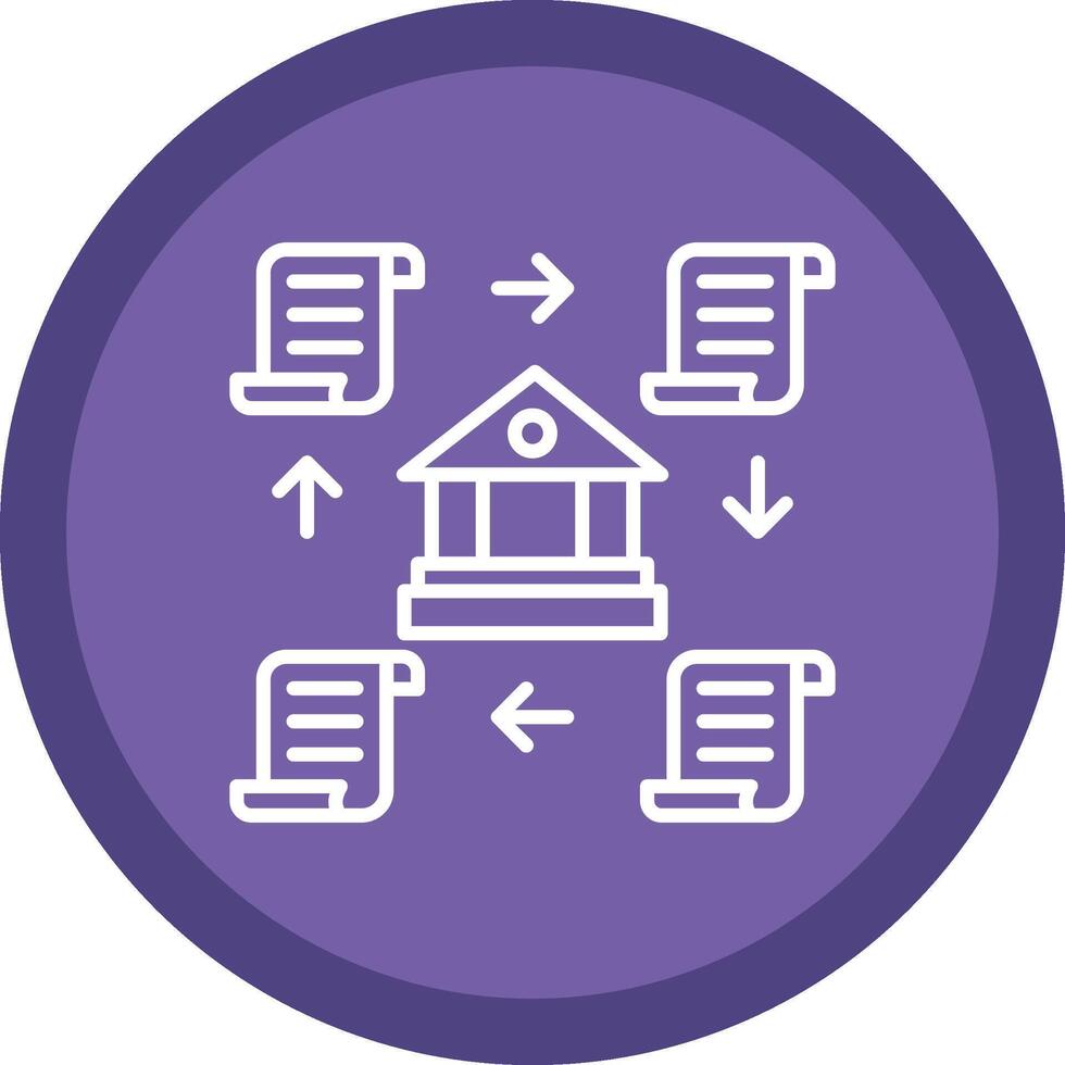Distributed Ledger Line Multi Circle Icon vector